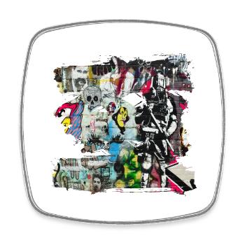 Graffiti style Splash hip hop colors painter color - Square fridge magnet - white - Front