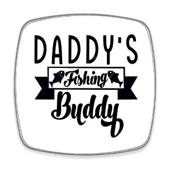 Daddy´s Fishing Buddy - Viereckiger Kühlschrankmagnet - Weiß - Vorne