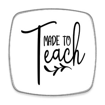 Made to Teach - Square fridge magnet - white - Front