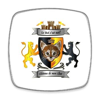 Aristokatze - Katze mit Schloss - Viereckiger Kühlschrankmagnet - Weiß - Vorne