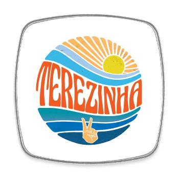 Terezinha Chemise Vintage Sunset Terezinha Groovy - Magnet carré - blanc - Devant