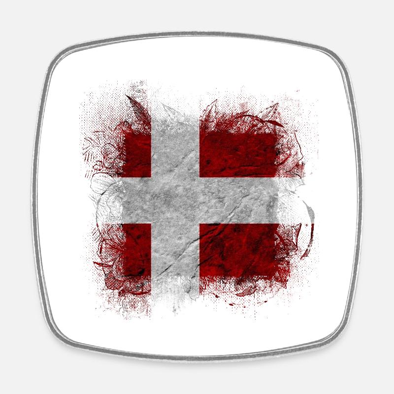 Danemark copenhague danois scandinave drapeau dansk - Magnet carré - blanc
