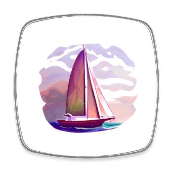 Segelsport Segeln Segelboot Segelschiff Segler - Viereckiger Kühlschrankmagnet - Weiß - Vorne