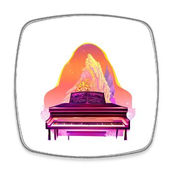 Klavierspieler Klavier Piano Geschenk Pianist - Viereckiger Kühlschrankmagnet - Weiß - Vorne