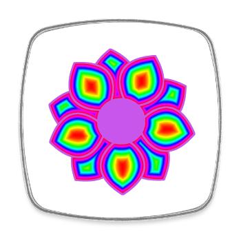 Regenbogen-Blume - Viereckiger Kühlschrankmagnet - Weiß - Vorne