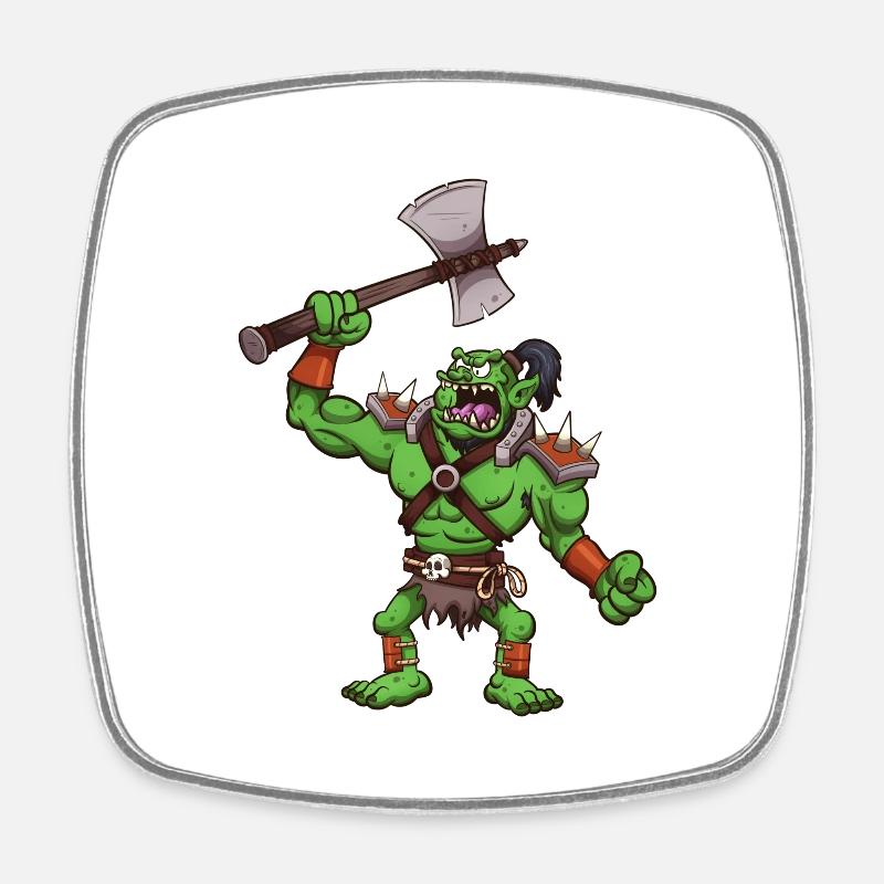 Chef des trolls - Magnet carré - blanc