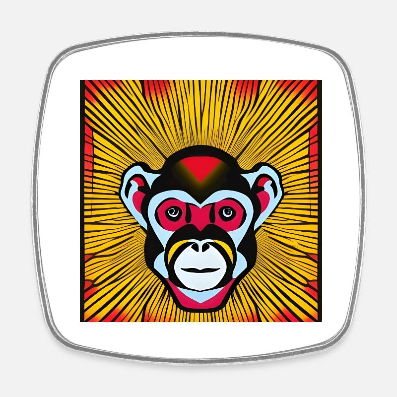 Obéis au singe - Magnet carré - blanc
