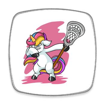 Lacrosse Sport Unicorn I Gift - Square fridge magnet - white - Front