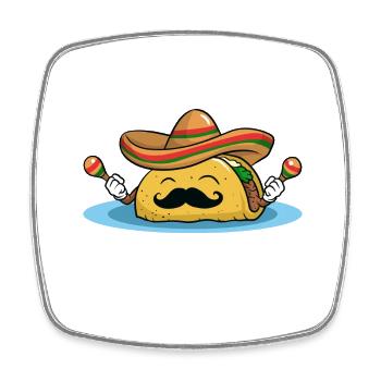 Taco Tortilla Mais Mexiko Essen I Geschenk - Viereckiger Kühlschrankmagnet - Weiß - Vorne