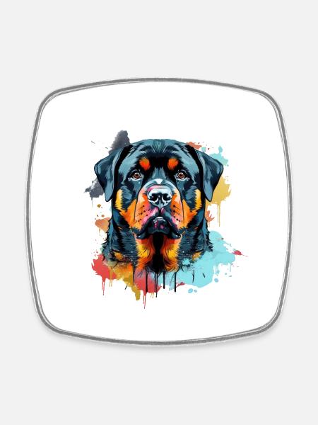 Rottweiler - Viereckiger Kühlschrankmagnet - Weiß