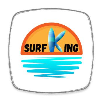 Roi du surf - Magnet carré - blanc - Devant