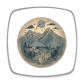 wandern outdoor Wanderer Geschenk - Viereckiger Kühlschrankmagnet - Weiß - Vorne