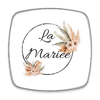 La mariée floral - Magnet carré - blanc - Devant
