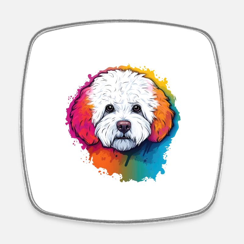 Bichon Frise - Magnet carré - blanc