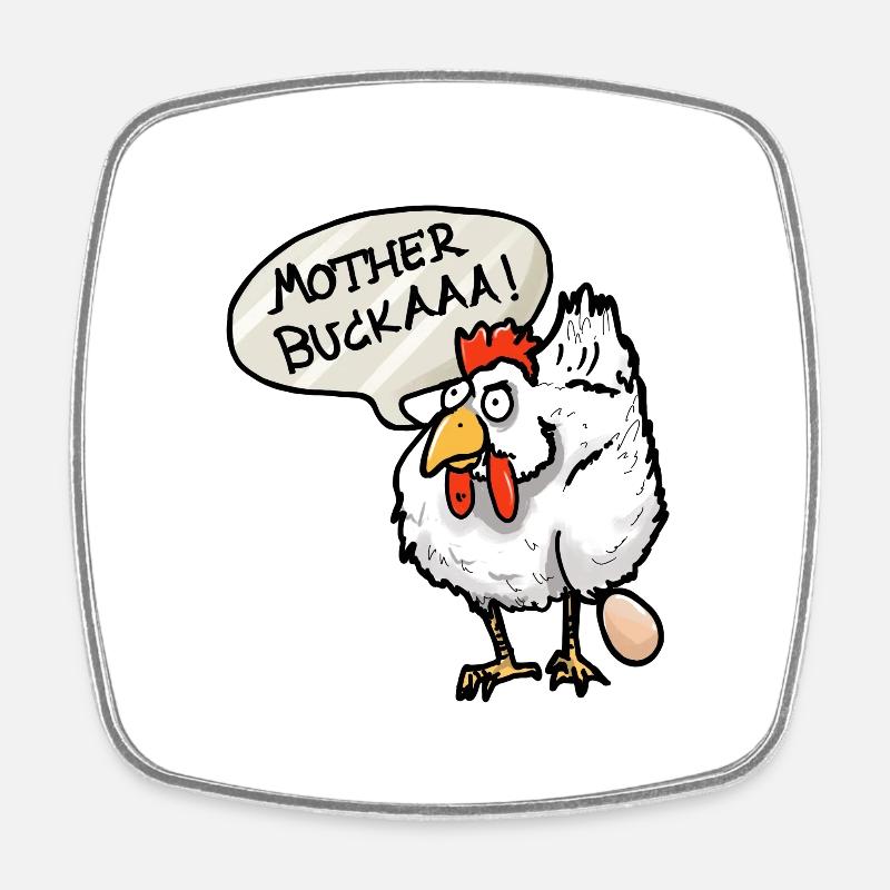 Mother bukaaa!! - Square fridge magnet - white