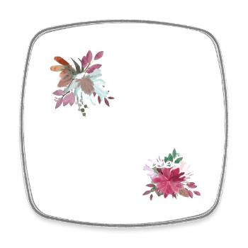 Équipe de la mariée floral - Magnet carré - blanc - Devant
