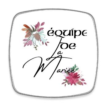 Équipe de la mariée floral - Magnet carré - blanc - Devant