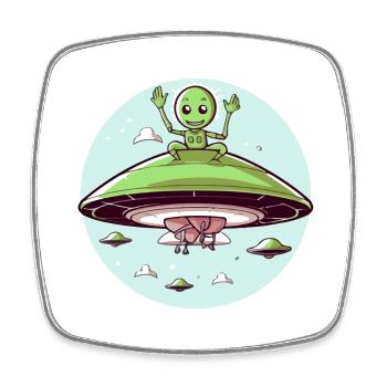 Doodo the Alien - Square fridge magnet - white - Front