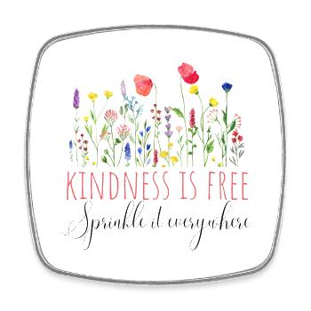 Kindness is free, sprinkle it everywhere - Square fridge magnet - white - Front