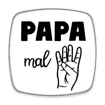 Papa mal Vier Vater - Viereckiger Kühlschrankmagnet - Weiß - Vorne