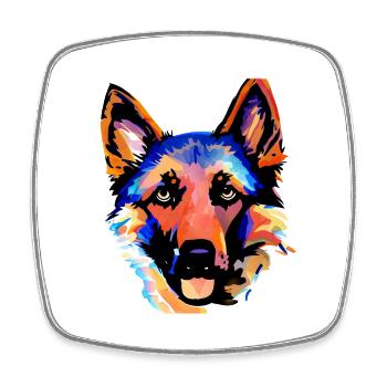 Dog owner German Shepherd Dog Dog Dog owner Dogs - Square fridge magnet - white - Front