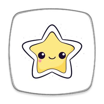 The star Kawaii - Square fridge magnet - white - Front