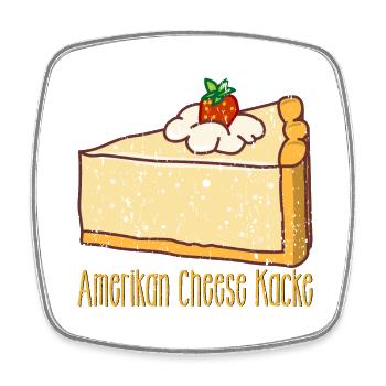 American Cheesecake versus american cheese kacke - Viereckiger Kühlschrankmagnet - Weiß - Vorne