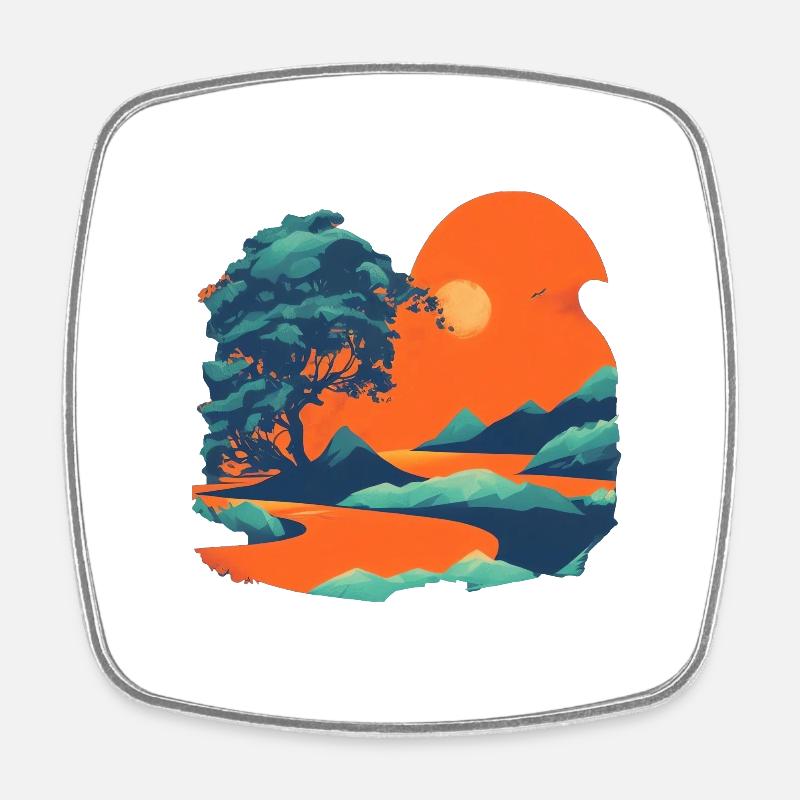 A tree - Square fridge magnet - white