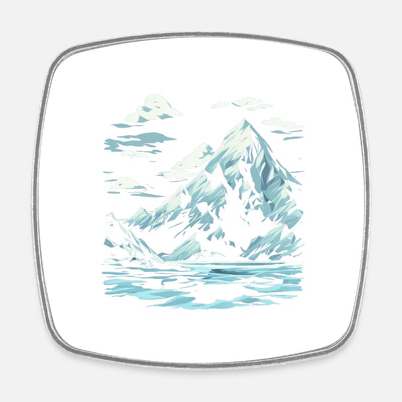 Montagne de glace - Magnet carré - blanc