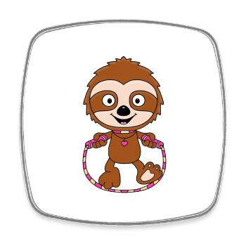 FAULTIER - SPRINGSEIL - TIER - KIND - BABY - SPORT - Viereckiger Kühlschrankmagnet - Weiß - Vorne