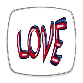 Love Love a 3D design - Magnet carré - blanc - Devant