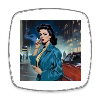 Vintage Girl - Viereckiger Kühlschrankmagnet - Weiß - Vorne