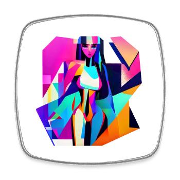 La femme - Magnet carré - blanc - Devant