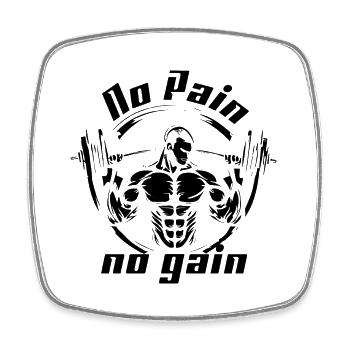 TSHIRT DE GYM POUR HOMME PAS DE DOULEUR PAS DE GAIN - Magnet carré - blanc - Devant