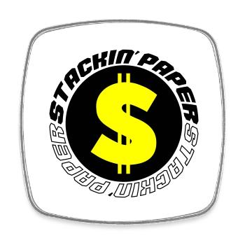 stackin paper 002 - Square fridge magnet - white - Front