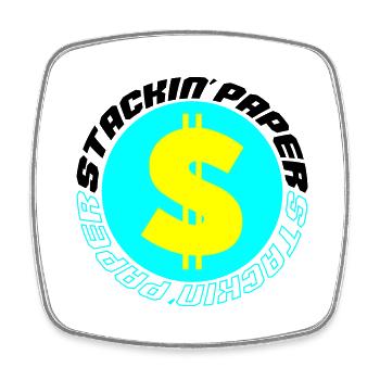 stackin paper 003 - Square fridge magnet - white - Front