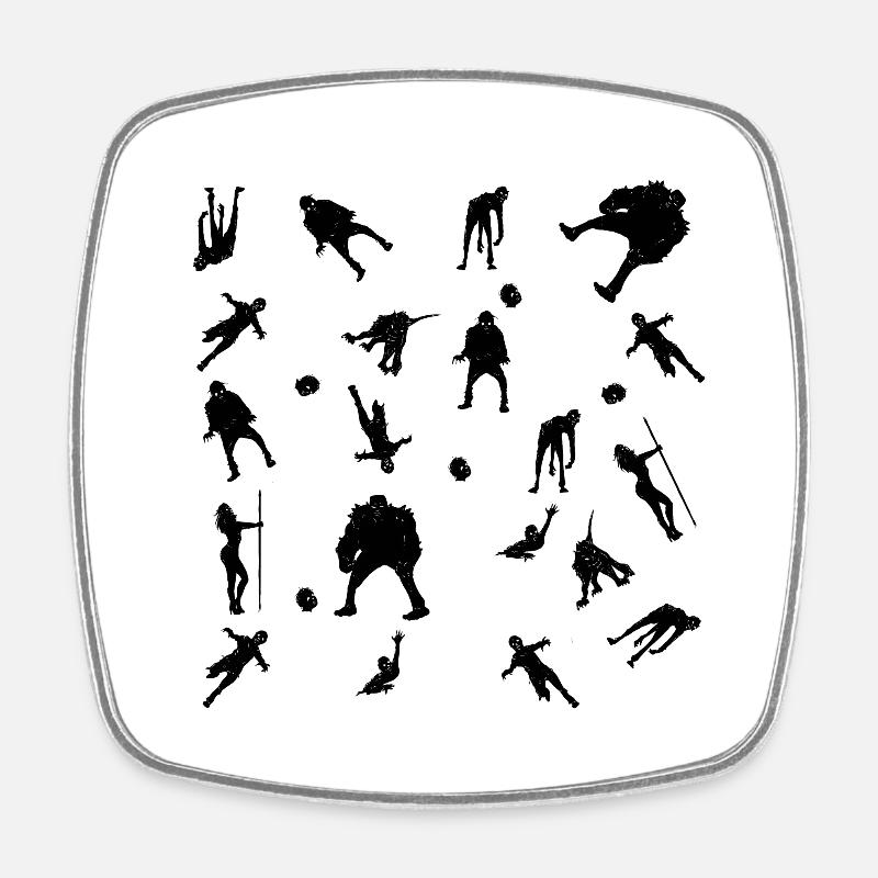 Zombies design - Square fridge magnet - white