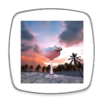 Cocktail 1 Cadeau - Magnet carré - blanc - Devant