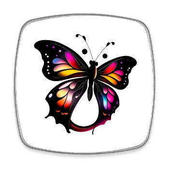 Papillon - Magnet carré - blanc - Devant
