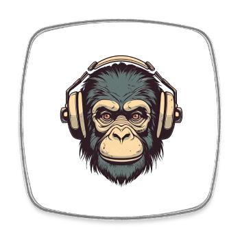 Funky Bloody Monkey - Viereckiger Kühlschrankmagnet - Weiß - Vorne