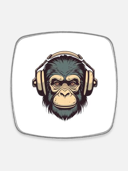 Funky Bloody Monkey - Square fridge magnet - white