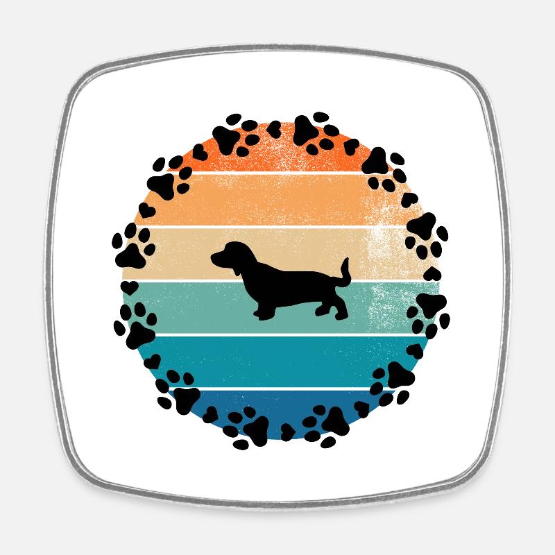Dogs Sun Dachshund - Square fridge magnet - white