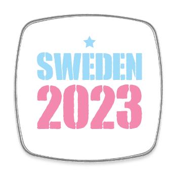 Schweden 2023 - Viereckiger Kühlschrankmagnet - Weiß - Vorne