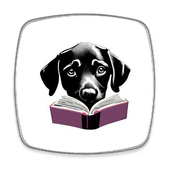 Dog Books Labrador Dog Book Read Dog Owner - Square fridge magnet - white - Front