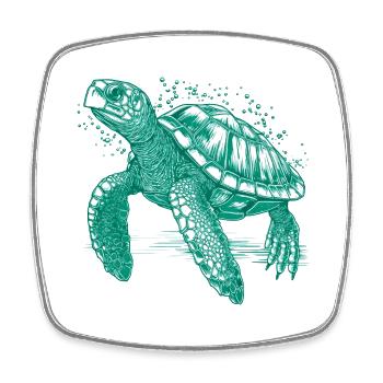 Turtles are great and beautiful sea creatures - Square fridge magnet - white - Front