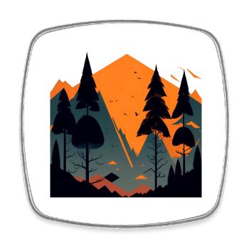 Einfache Landschaft - Viereckiger Kühlschrankmagnet - Weiß - Vorne