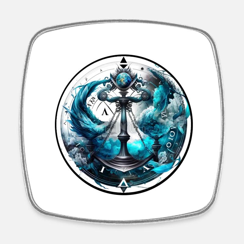 Balance storm - Square fridge magnet - white