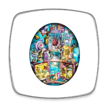 Imaginarium 03 - Square fridge magnet - white - Front