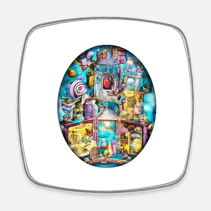 Imaginarium 03 - Magnet carré - blanc