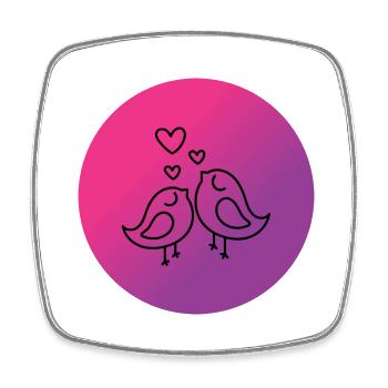 Love birds - Square fridge magnet - white - Front
